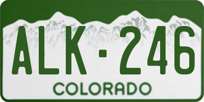 CO license plate ALK246