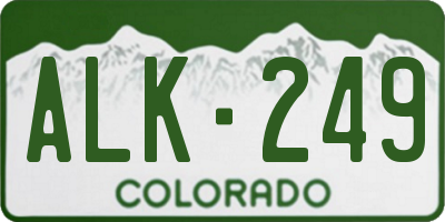 CO license plate ALK249