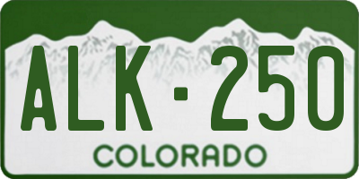 CO license plate ALK250