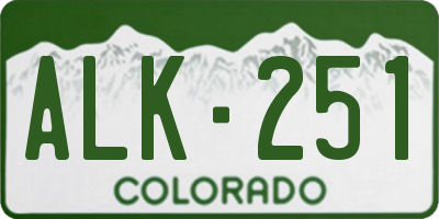 CO license plate ALK251