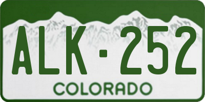 CO license plate ALK252