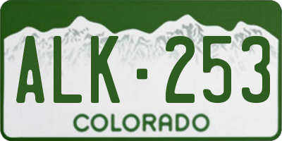 CO license plate ALK253