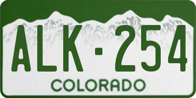 CO license plate ALK254