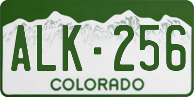 CO license plate ALK256