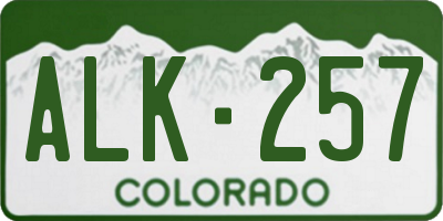 CO license plate ALK257