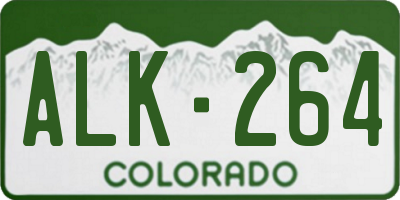 CO license plate ALK264
