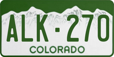 CO license plate ALK270