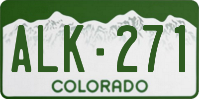 CO license plate ALK271
