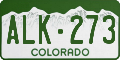 CO license plate ALK273