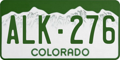 CO license plate ALK276