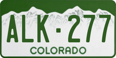 CO license plate ALK277