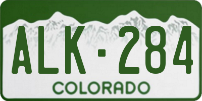 CO license plate ALK284