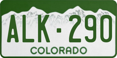 CO license plate ALK290