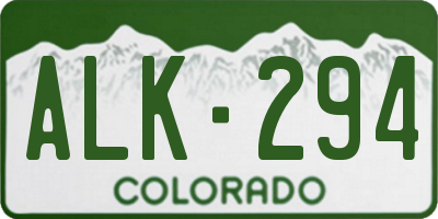 CO license plate ALK294