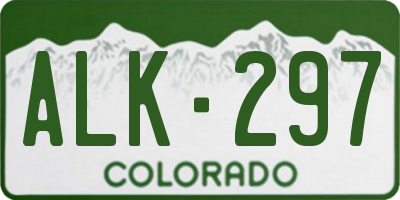 CO license plate ALK297