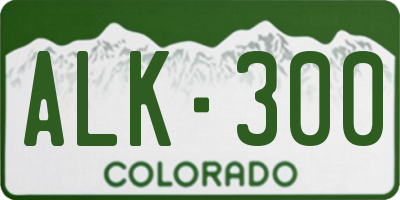 CO license plate ALK300