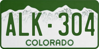 CO license plate ALK304