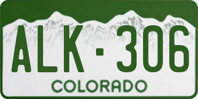 CO license plate ALK306