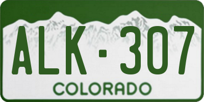 CO license plate ALK307