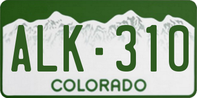 CO license plate ALK310