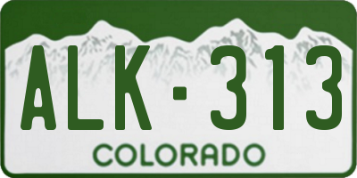 CO license plate ALK313