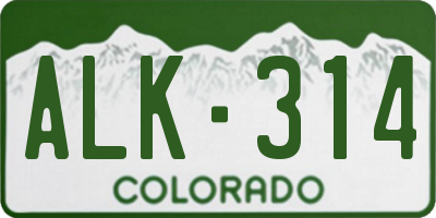 CO license plate ALK314