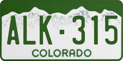 CO license plate ALK315
