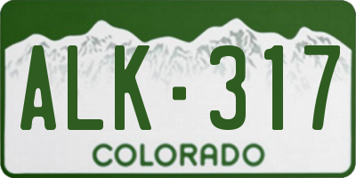 CO license plate ALK317