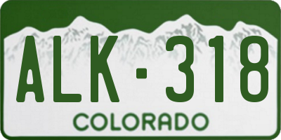 CO license plate ALK318