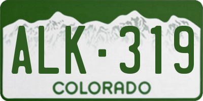 CO license plate ALK319