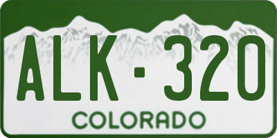 CO license plate ALK320