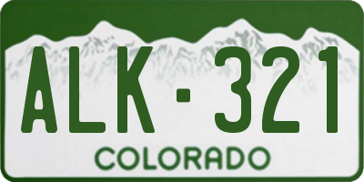 CO license plate ALK321
