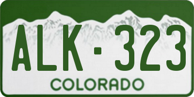CO license plate ALK323