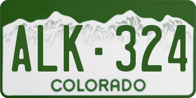 CO license plate ALK324