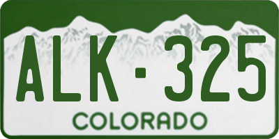 CO license plate ALK325