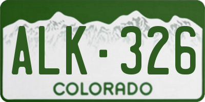 CO license plate ALK326