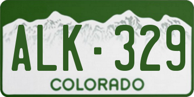 CO license plate ALK329