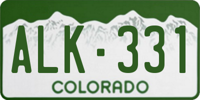 CO license plate ALK331