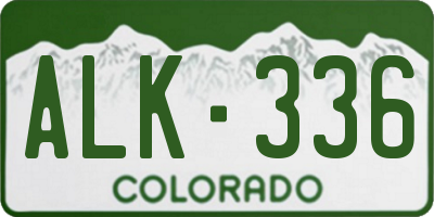 CO license plate ALK336