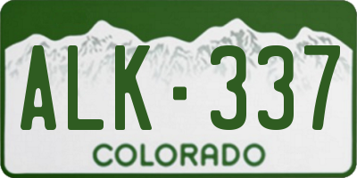 CO license plate ALK337