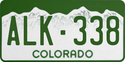 CO license plate ALK338