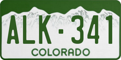 CO license plate ALK341