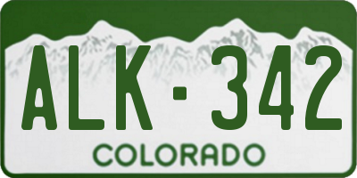 CO license plate ALK342