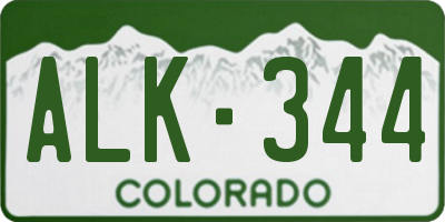 CO license plate ALK344