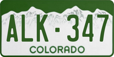 CO license plate ALK347