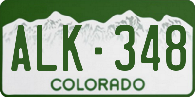 CO license plate ALK348