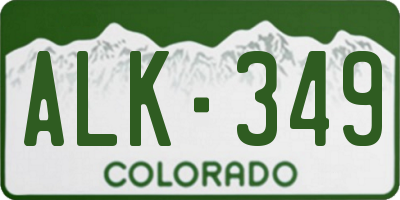 CO license plate ALK349