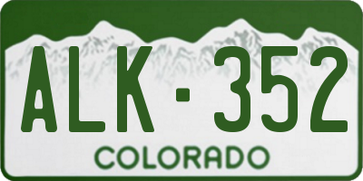 CO license plate ALK352