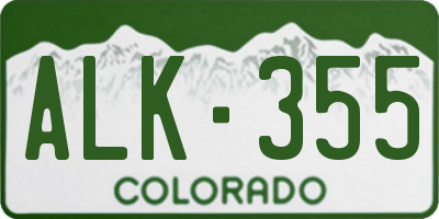 CO license plate ALK355