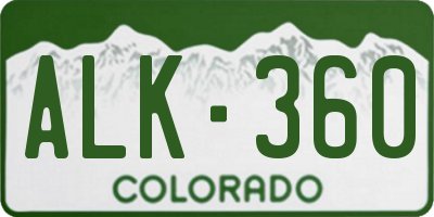 CO license plate ALK360